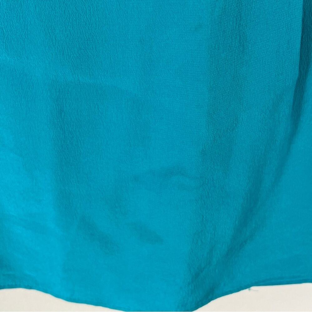 T. Tahari Blue Silk Tank Top Ruffles Office Siren Business Work Women's Size XS - Picture 3 of 8